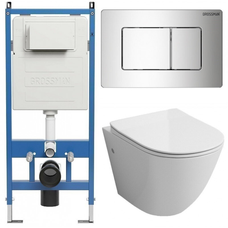 Изображение товара Комплект подвесной унитаз Grossman Classic 97.4411SQ с системой торнадо и микролифтом
