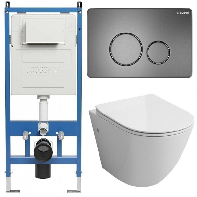 Изображение товара Комплект Grossman Style 97.4411SQ.05.42M с безободковым унитазом GR-4411SQ