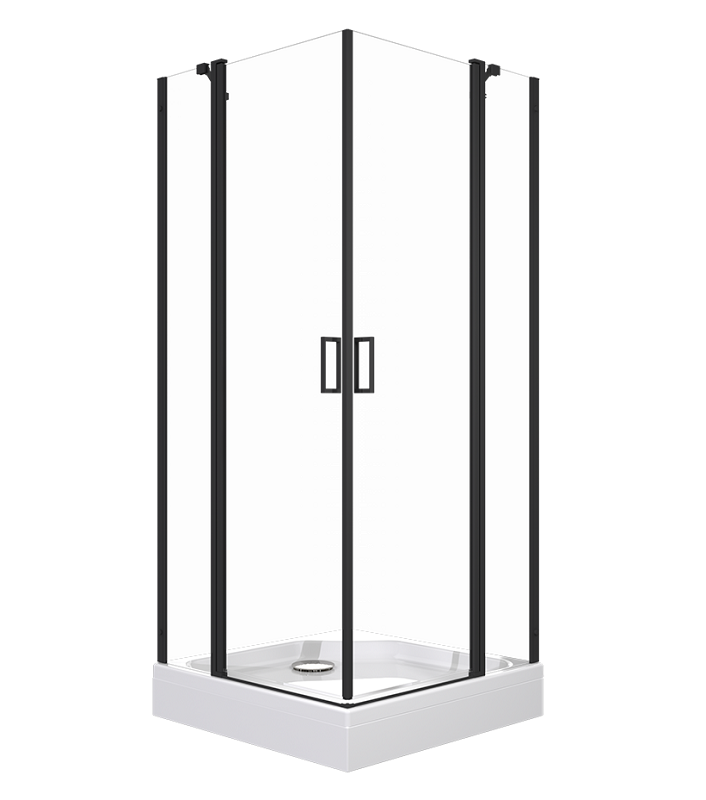 Изображение товара Душевой уголок Triton Тау 90х90 см с прозрачным стеклом и черным профилем