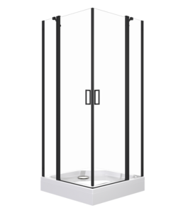 Изображение товара Душевой уголок Triton Тау 90х90 см с прозрачным стеклом и черным профилем
