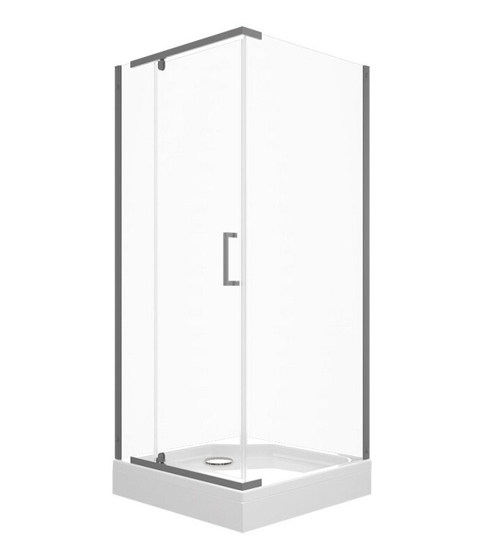Изображение товара Душевой уголок Triton Терра 90х90 см с прозрачным стеклом и графитовым профилем