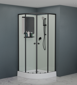 Изображение товара Душевая кабина RGW Andaman AN 208B, 381320800-14, 100 x 100 см, стекло прозрачное, профиль черный матовый