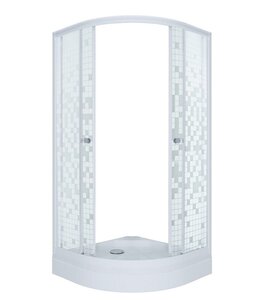 Изображение товара Душевой уголок Triton Стандарт Щ0000061791, 100 x 100 см, поддон 17 см А, стекло Мозаика, профиль белый