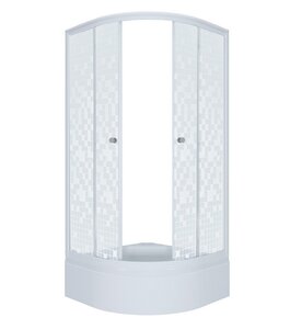 Изображение товара Душевой уголок Triton Стандарт Щ0000061785, 100 x 100 см, поддон средний В, стекло Мозаика, профиль белый