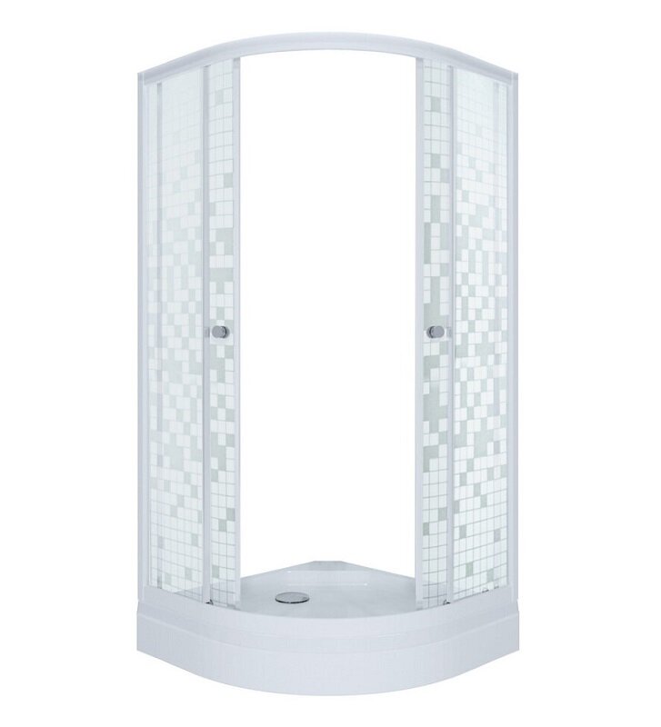Изображение товара Душевой уголок Triton Стандарт Щ0000061803 90x90 см белая мозаика стекло 4 мм низкий поддон