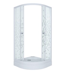 Изображение товара Душевой уголок Triton Стандарт Щ0000061803, 90 x 90 см, поддон низкий А, стекло Мозаика, профиль белый