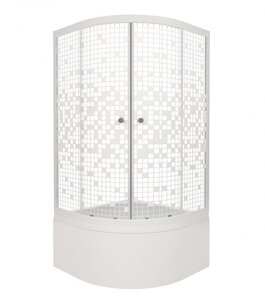 Изображение товара Душевой уголок Triton Стандарт Щ0000061797, 90 x 90 см, поддон высокий Б, стекло Мозаика, профиль белый