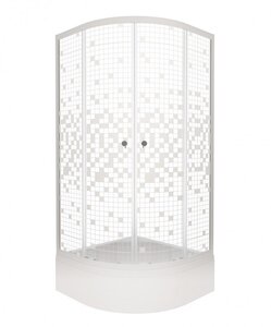 Изображение товара Душевой уголок Triton Стандарт Щ0000061809, 90 x 90 см, поддон средний В, стекло Мозаика, профиль белый