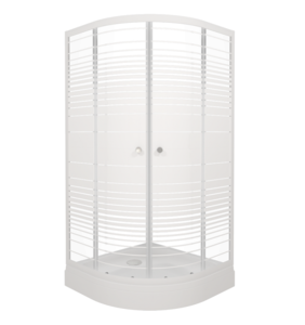 Изображение товара Душевой уголок Triton Стандарт Щ0000061793, 100 x 100 см, поддон 17 см А, стекло Полосы, профиль белый