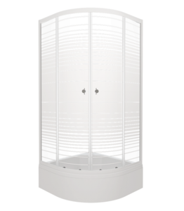 Изображение товара Душевой уголок Triton Стандарт Щ0000061787, 100 x 100 см, поддон 31 см В, стекло Полосы, профиль белый