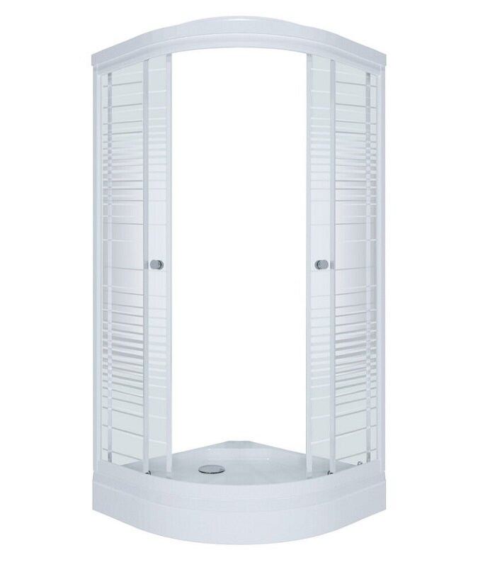 Изображение товара Душевой уголок Triton Стандарт 90x90 см с прозрачным стеклом и раздвижными дверями