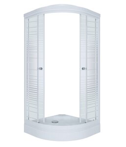 Изображение товара Душевой уголок Triton Стандарт Щ0000061805, 90 x 90 см, поддон низкий А, стекло Полосы, профиль белый