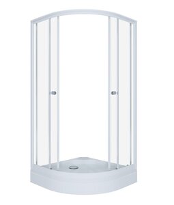 Изображение товара Душевой уголок Triton Ультра 100x100 см четверть круга с раздвижными дверями и прозрачным стеклом