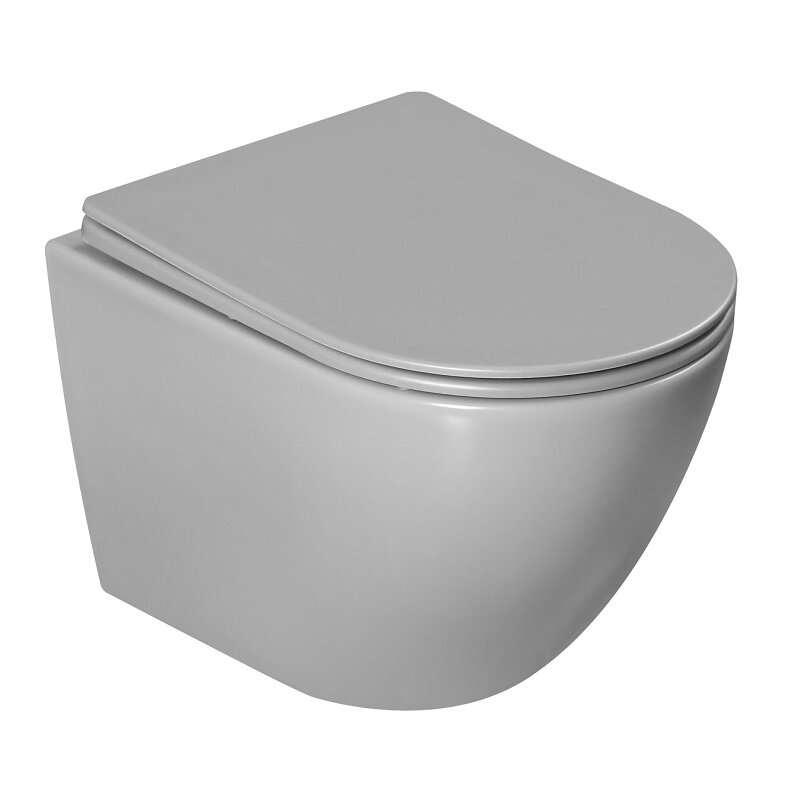 Изображение товара Подвесной унитаз безободковый Vincea Globo VT1-14TMG Tornado серый матовый