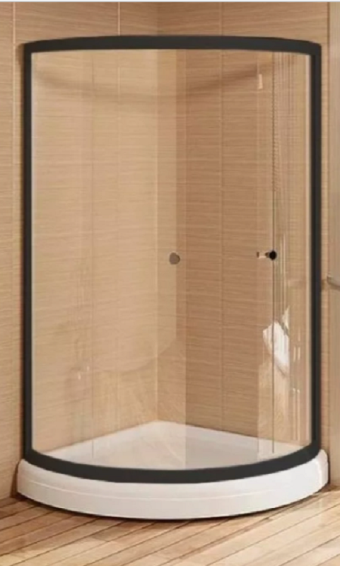 Изображение товара Душевой уголок Радомир Найт 110x110 см радиальный прозрачное стекло черный профиль