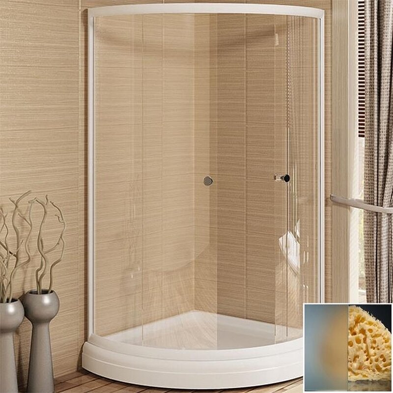 Изображение товара Душевой уголок Радомир Найт радиальный Соул 100x100 с матовым стеклом и белым профилем