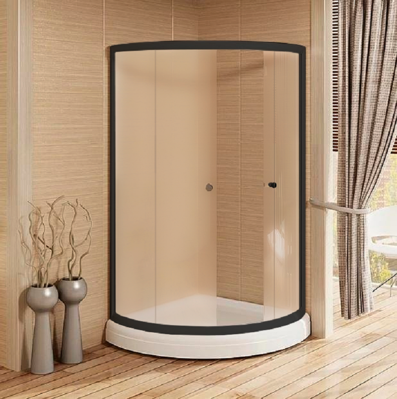 Изображение товара Душевой уголок Радомир Найт радиальный/соул 100x100 черное матовое стекло