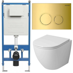 Изображение товара Комплект унитаза Grossman Galaxy 97.4455SQ безободковый подвесной С системой торнадо