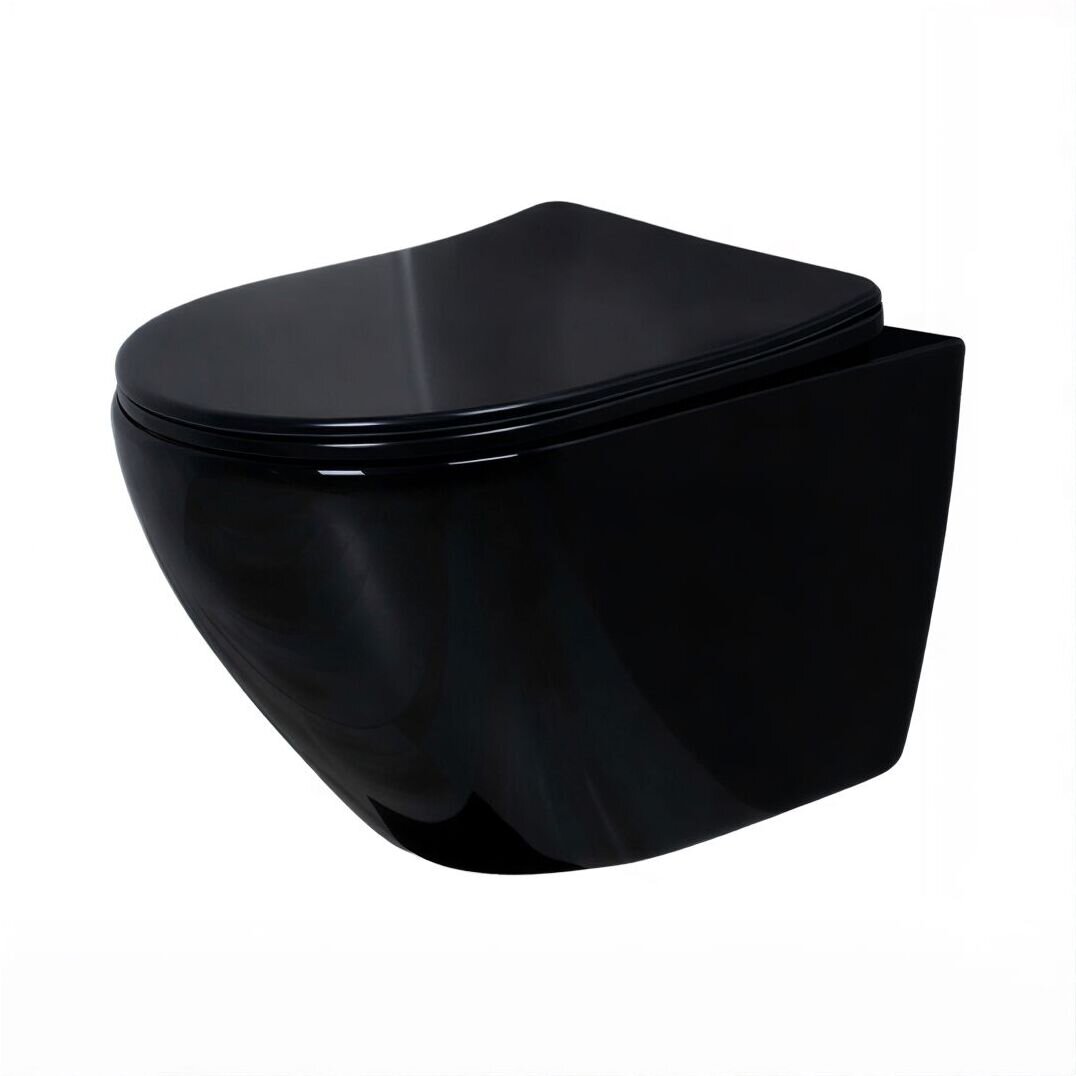 Изображение товара Подвесной унитаз Gid Convexo Tr2198-18 62204Y, безободковый, с сиденьем микролифт, черный