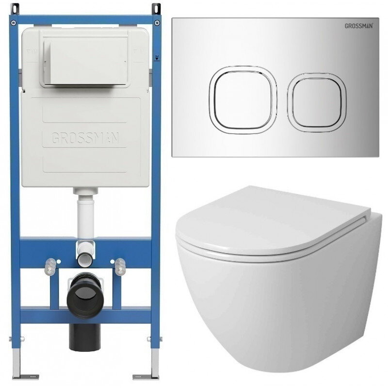 Изображение товара Подвесной унитаз Grossman Cosmo с системой торнадо и микролифтом белый