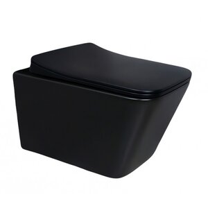 Изображение товара Подвесной унитаз Gid Cuadrado Tr2144Bm 62225Y, безободковый, с сиденьем микролифт, черный матовый