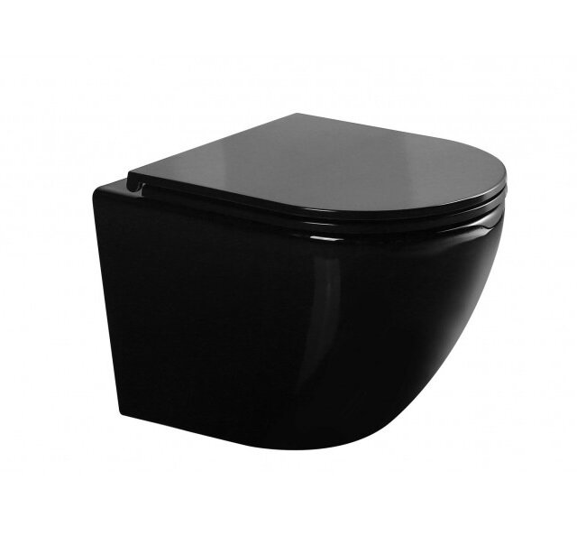 Изображение товара Подвесной унитаз Gid Convexo Tr2122BL 62237Y, безободковый, с сиденьем микролифт, черный