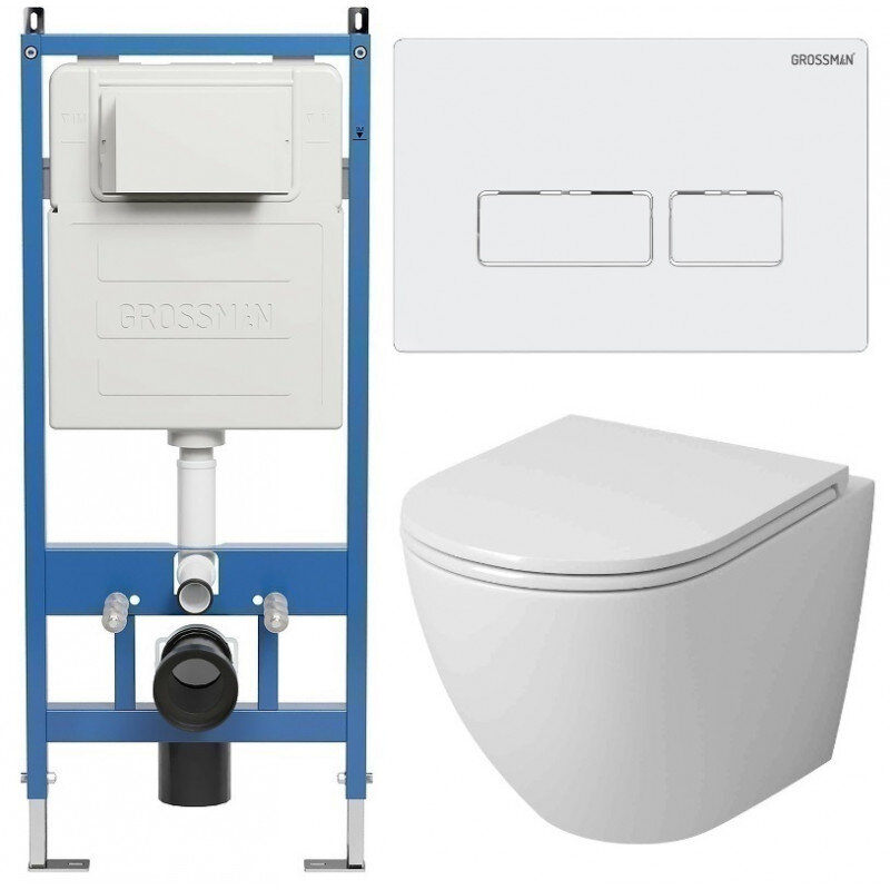 Изображение товара Подвесной безободковый унитаз Grossman Pragma GR-4455SQ с системой торнадо