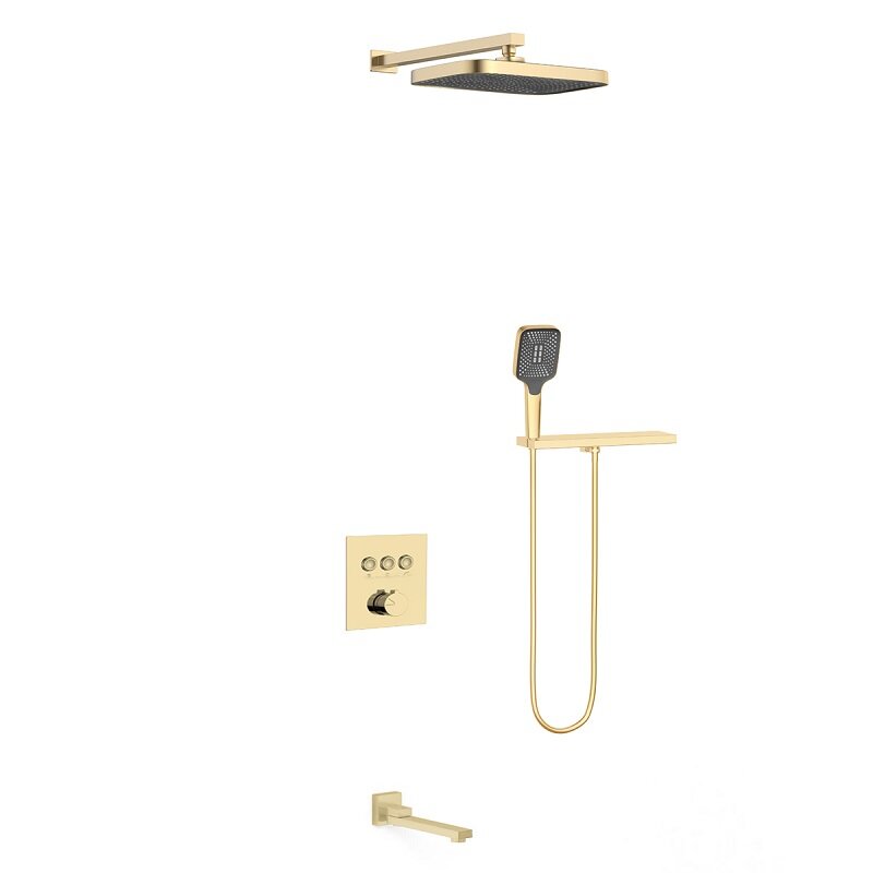 Изображение товара Душевая система Vincea VSFW-4311RBG с 3 режимами и изливом, брашированное золото