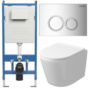 Изображение товара Комплект Grossman Galaxy 97.4477SQ.01.100 с безободковым унитазом