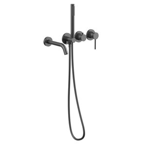 Изображение товара Смеситель для ванны Vincea Groove VBTW-4G1GM, встраиваемый, цвет вороненая сталь