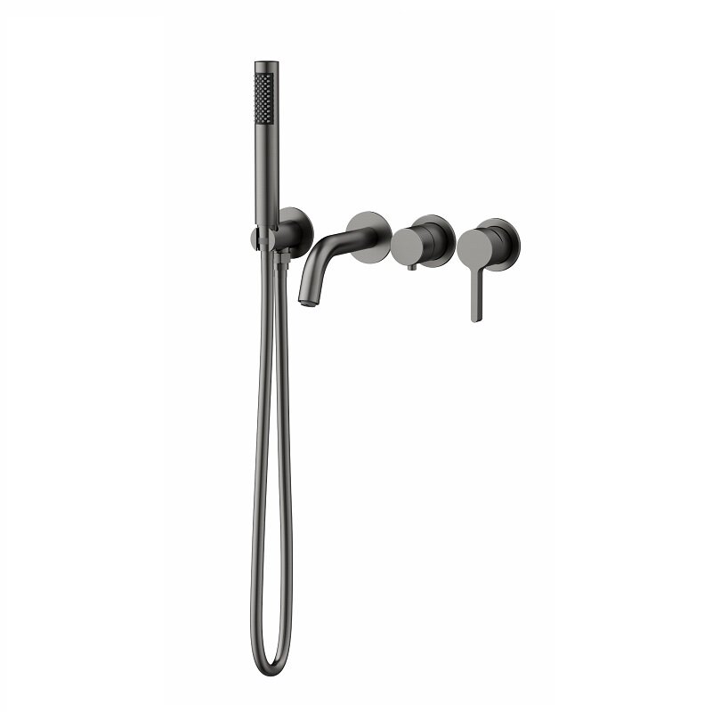 Изображение товара Встраиваемый смеситель для ванны Vincea Villa VTFW-1VL1GM вороненая сталь