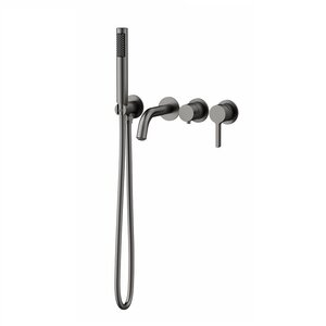 Изображение товара Встраиваемый смеситель для ванны Vincea Villa VTFW-1VL1GM вороненая сталь