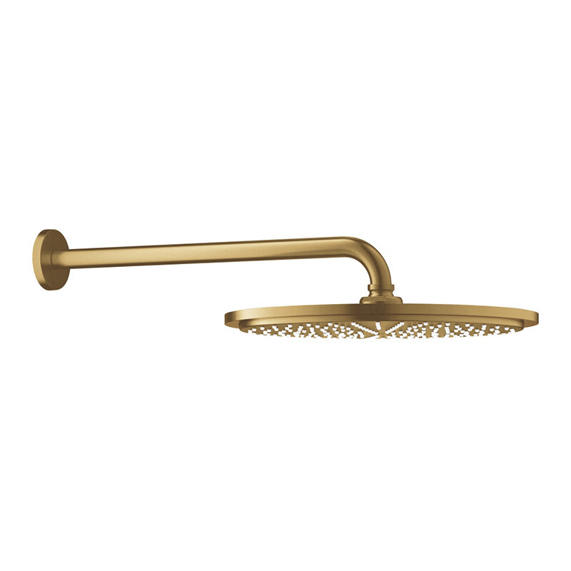 Изображение товара Верхний душ Grohe Rainshower Cosmopolitan 26066GN0, 31х31 см, 1 режим струи, с держателем, холодный рассвет матовый Изображение товара Верхний душ Grohe Rainshower Cosmopolitan 26066GN0, 31х31 см, 1 режим струи, с держателем, холодный рассвет матовый