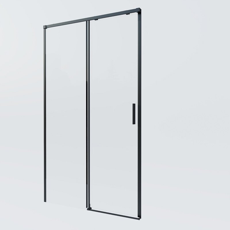 Изображение товара Душевая дверь Vincea Soft VDS-3SO2120CLB, 120 см, раздвижная, стекло прозрачное, профиль черный