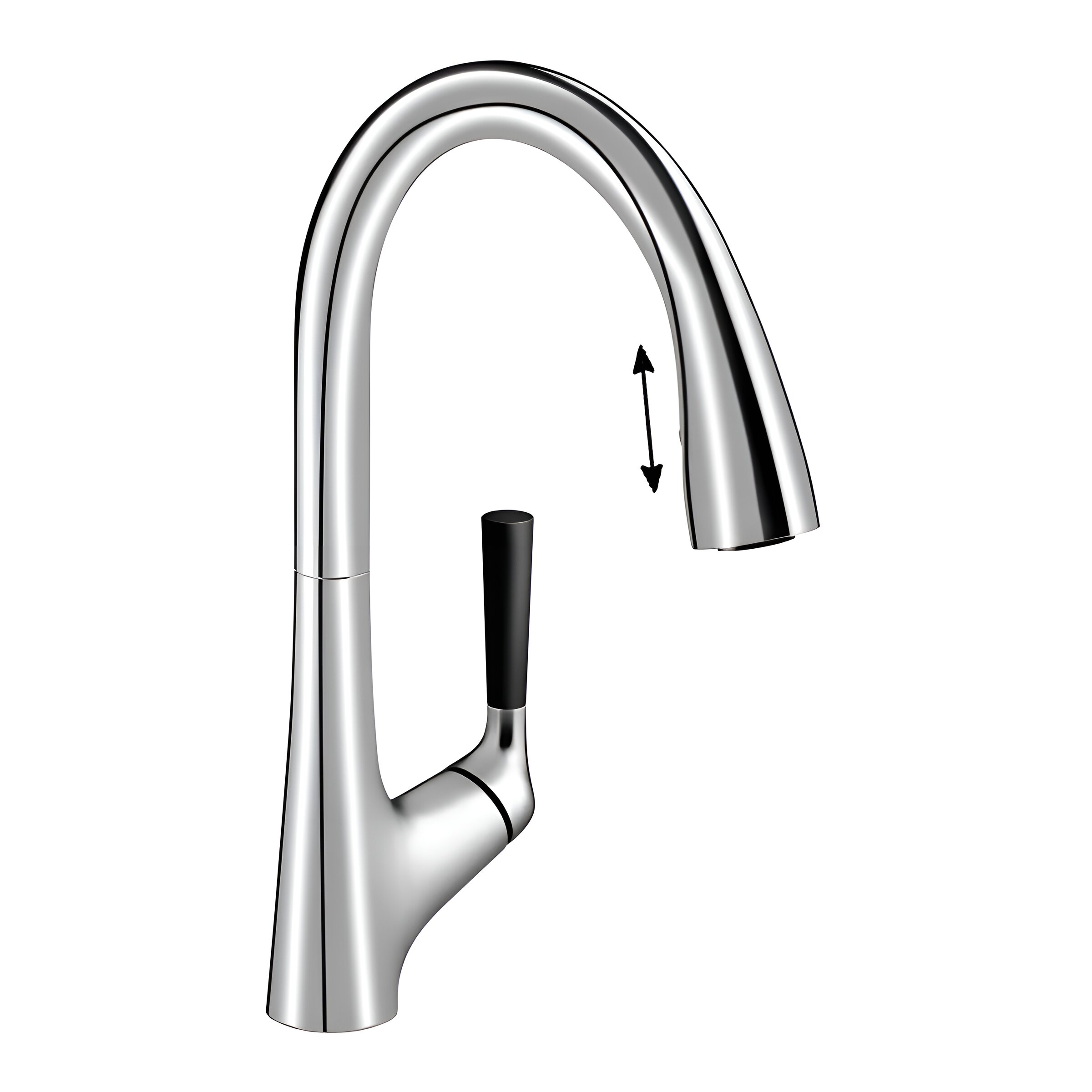 Изображение товара Смеситель для кухонной мойки Jacob Delafon Malleco E562-CP с выдвижным изливом и поворотом