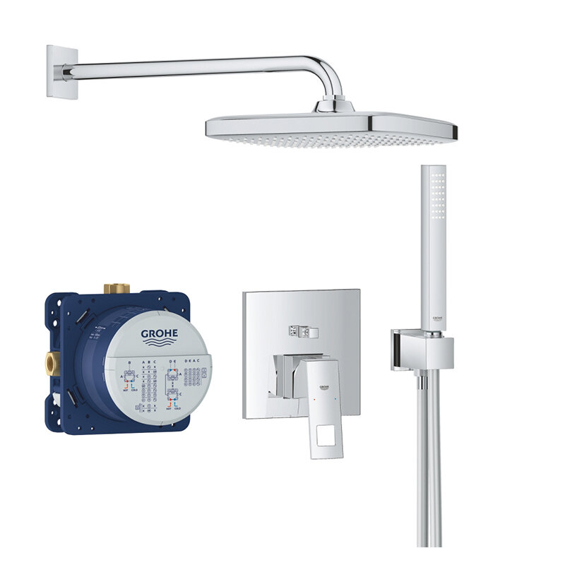 Изображение товара Душевая система Grohe Eurocube с Rain и ручным душем - стиль и технологичность Изображение товара Душевая система Grohe Eurocube с Rain и ручным душем - стиль и технологичность