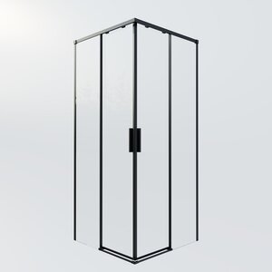 Изображение товара Душевой уголок Vincea Soft VSS-3SO2800CLB, 80 x 80 см, квадратный, дверь раздвижная, стекло прозрачное, профиль черный