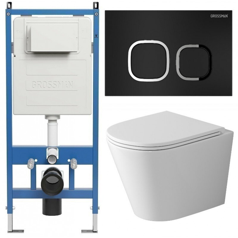 Изображение товара Современный безободковый подвесной унитаз Grossman Cosmo 97.4478SQ с системой торнадо