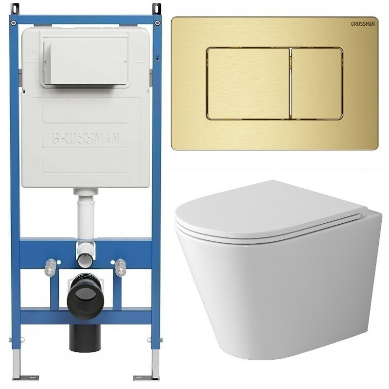 Изображение товара Комплект подвесной унитаз Grossman Classic с системой торнадо и антивсплеск