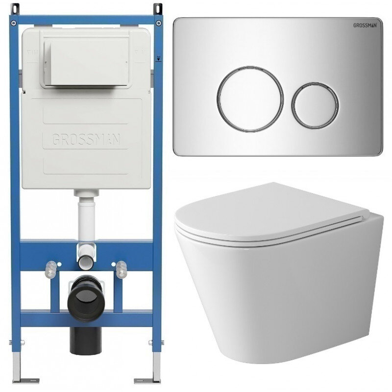 Изображение товара Комплект Grossman Style 97.4478SQ с безободковым унитазом