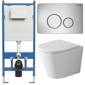 Изображение товара Комплект подвесной унитаз Grossman Style с инсталляцией и функцией торнадо