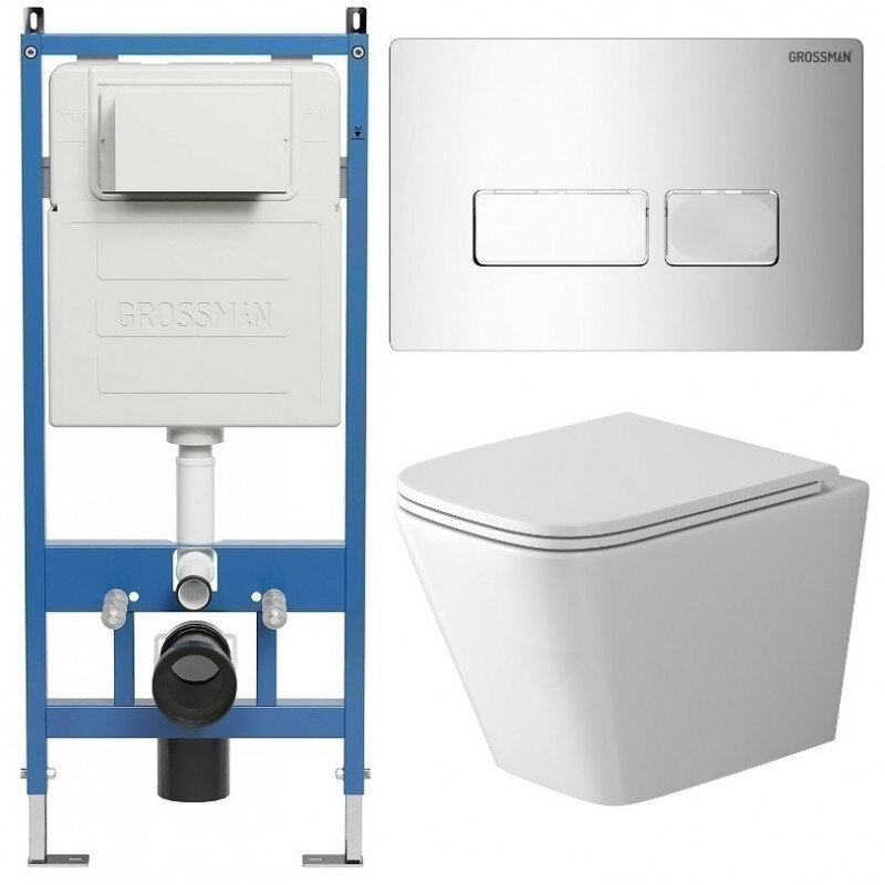 Изображение товара Комплект Grossman Pragma 97.4479SQ.03.100 с унитазом и инсталляцией