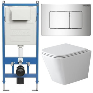 Изображение товара Комплект безободковый подвесной унитаз Grossman Classic с системой торнадо Изображение товара Комплект безободковый подвесной унитаз Grossman Classic с системой торнадо