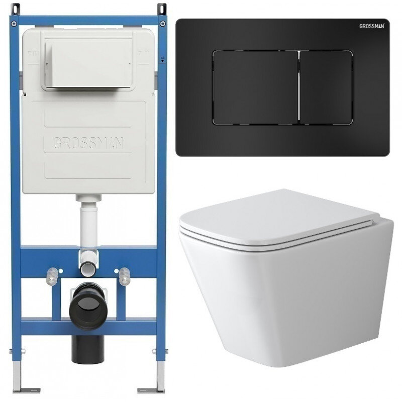 Изображение товара Комплект Grossman Classic 97.4479SQ.04.21M с безободковым унитазом и инсталляцией