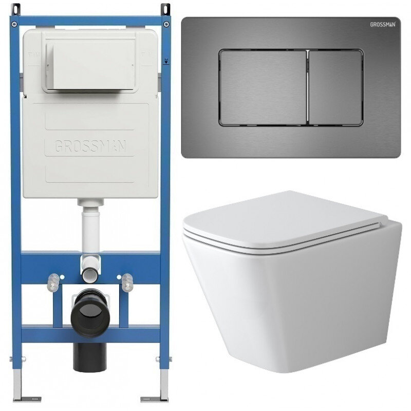 Изображение товара Комплект Grossman Classic с унитазом GR-4479SQ и инсталляцией Изображение товара Комплект Grossman Classic с унитазом GR-4479SQ и инсталляцией