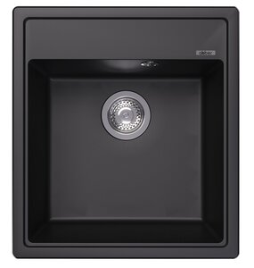 Изображение товара Кухонная мойка Abber Quarz AQ2901B 46 см кварцевый композит черный матовый