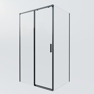 Изображение товара Душевой уголок Vincea Soft VSR-3SO28010CLB, 100 x 80 см, прямоугольный, дверь раздвижная, стекло прозрачное, профиль черный