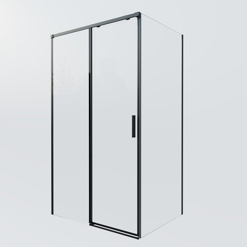 Изображение товара Душевой уголок Vincea Soft VSR-3SO28011CLB 110x80 см прозрачное стекло черный профиль