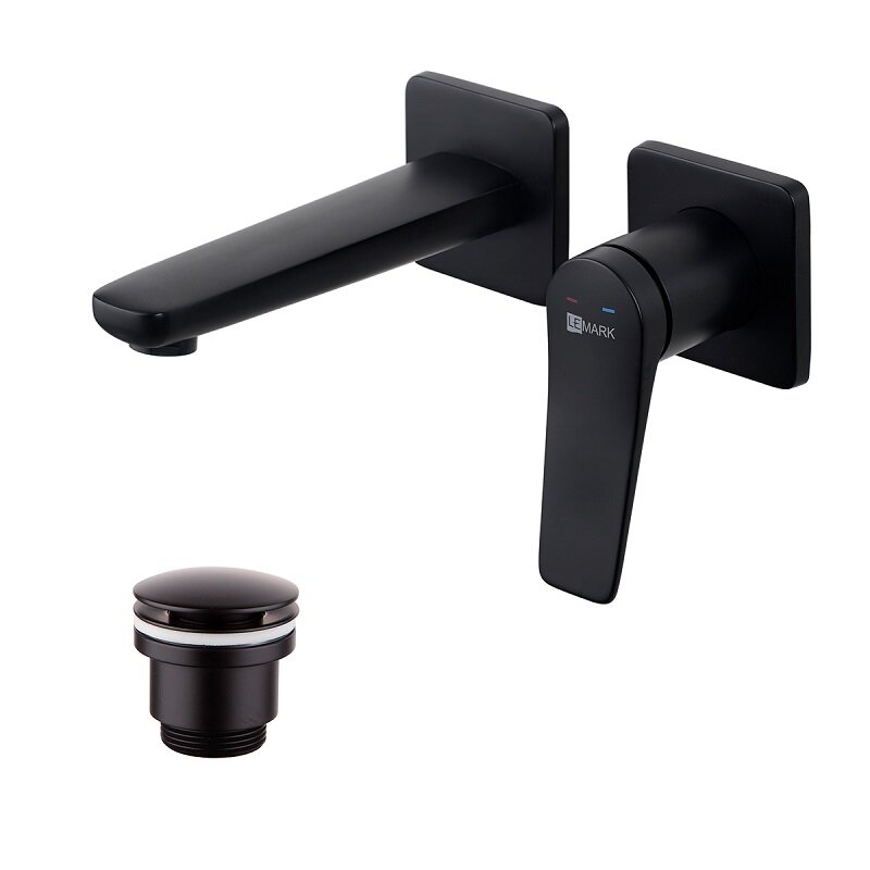 Изображение товара Смеситель для раковины Lemark Bronx LM3736BL черный с донным клапаном