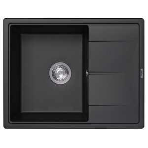 Изображение товара Кухонная мойка Abber Quarz AQ2903B 65 см кварцевый композит черный матовый